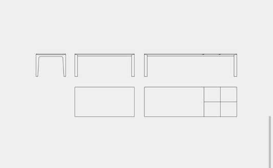 Møbel langbord 200 butterfly udtræk